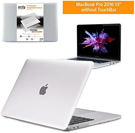 MacBook Pro Case, Orzly Protective SnapShell Cover for MacBook Pro 13.3 inch 2016 Model (WITHOUT TOUCH BAR) - Semi Transparent White Lid Cover with Solid Housing plus Peripheral Cutouts &amp; Rubber Feet