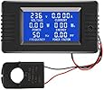 AC Current Voltage Amperage Power Energy Panel Meter LCD Digital Display Ammeter Voltmeter Multimeter with Split Core Current Transformer CT AC 80-260V 100A (AC 100A Meter(Split Core Transformer))