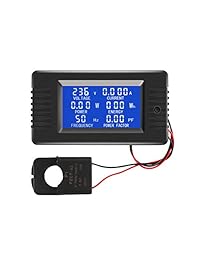 Amperaje de voltaje de corriente alterna Power Panel Meter LCD Digital Display Amperímetro voltímetro 6 en 1 con Split Core Current Transformer CT AC 80 260V 100A