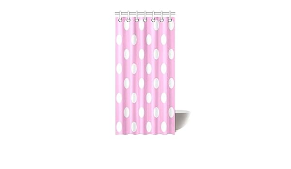 Amazon Com Pink White Polka Dot Waterproof Bathroom Decor Fabric