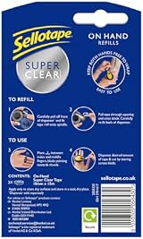 Sellotape On-Hand Refills 18mm x 15m Pack of 2 Extra Sticky Clear Tape view 2