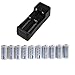 ON THE WAY®10pcs 16340 CR123A LR123A 3.7V 1000mAh Rechargeable Li-Ion Battery with Universal Charger for 18650 16340 26650 14500 Battery