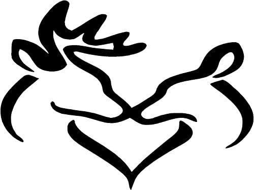 Couples Deer Sticker Decal Buck and Doe in Color Black