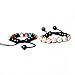 Merope J Handmade Womens 9 Lucky Cat Charm Ceramic Beads and Pine Stone Bracelets Adjustable (Black)