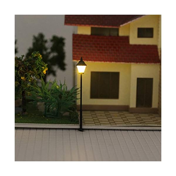 Evemodel 10 STK. Modell Bahn Lampe Led Leuchte Strassenlampen 57mm Spur H0 Puppenhaus Bonsai Dekoration – Bild 5