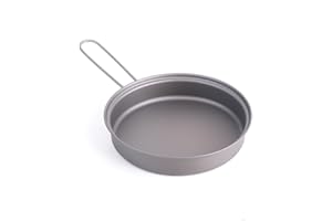 TOAKS Titanium Camping Frying Pan, with Folding Handle Ultralight Outdoor Camping Equipment Cookware PAN-145