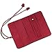 SuoSuo Jewelry Roll,Travel Jewelry Roll Bag,Wine Red Silk Embroidery Brocade Jewelry Organizer Case with Tie Close