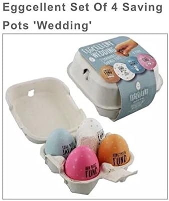 Eggcellent Gifts Money Box/Pot Egg Shaped Savings Pots Set of 4 EGGCELLENT WEDDING