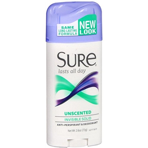 Sure Anti-Perspirant Deodorant Invisible Solid Unscented 2.60 oz (Pack of 9)