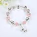 Presentski Lucky Charm Bracelet, Love and Clover Silver Plated Lucky Dog Charm Bracelet For Daughter Gift (7 inch)