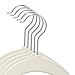 Closet Complete Premium Quality, True-Heavyweight, Virtually-Unbreakable Velvet Hangers, Ultra-Thin, Space Saving, No Slip, Best for Shirt, Dress, Lingerie, 360° Spin, Chrome Hooks, Ivory, Set of 50