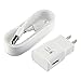 iMocker Fast Adaptive Wall Charger and USB Cable for Galaxy S7 S6/S6 Edge/Edge Plus S6 LG G2 G3 G4 Active Note 5 4 - White
