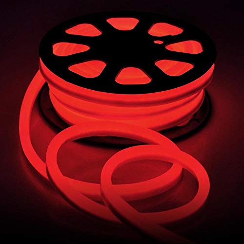 US Stock LED Flexible Soft Neon Rope Strip Light Christmas Bar Store Decor Tube Lighting 110V (150FT, Red)