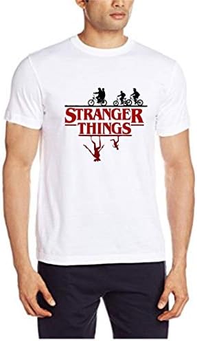Men's Half Sleeve Polyester Dri-FIT Stranger Things Fan Art Theme T-Shirt (STPKRN04) White