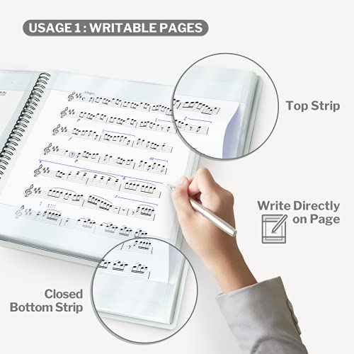 CRANBURY Sheet Music Folder 8.5x11 Binder (Black), Spiral Bound Lies