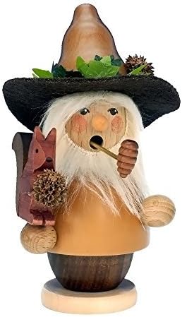 Alexander Taron Importer 1-536 Christian Ulbricht Incense Burner - Woodsman with Squirrel (Natural) - 5.5" H x 3.25" W x 3" D, Brown