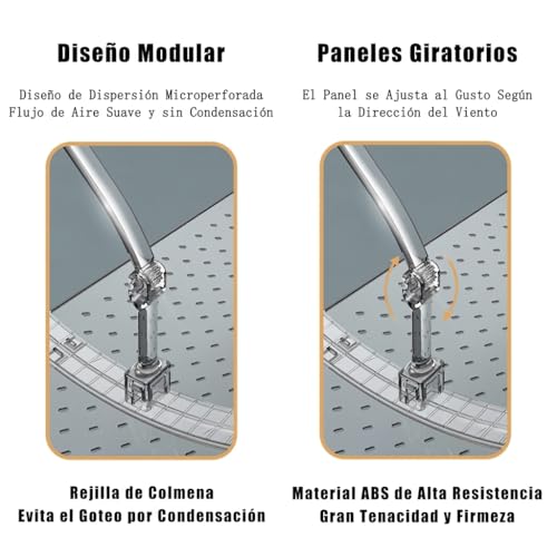 UZNOONL Deflector de Aire Acondicionado Minisplit, Retractable Conditioner air Desviador, Diseño Poroso Antidirecto, Hogar/Oficina, Bebés, Ancianos, Embarazadas, Todas las Estaciones - Transparente