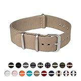 Archer Watch Straps | Nylon NATO Straps | Choice of Color and Size (Khaki, 18mm)