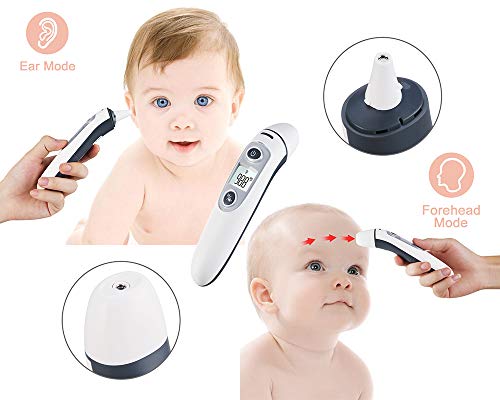 HEALTHGUARDIAN Baby Infant Infrared Digital Forehead Ear Thermometer for Babies and Adults - Accurate Medical Thermometer with Fever Indicator â€“ Professional, Accurate, Reliable, FDA & CE Approved
