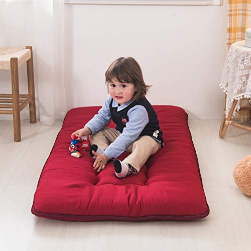 YOSHOOT Portable Toddler Travel Bed, Kids Memory Foam Floor Mattress