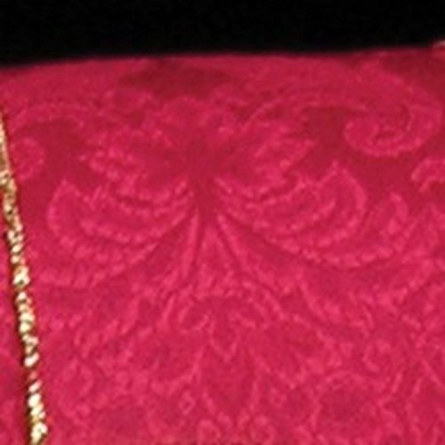 Red Damask Print Taffeta Wired Craft Ribbon 3