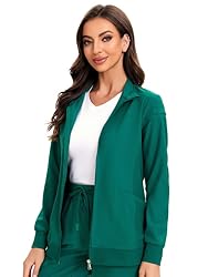 COZYFIT Scrub Jackets for Woman, Zip Front Nurse