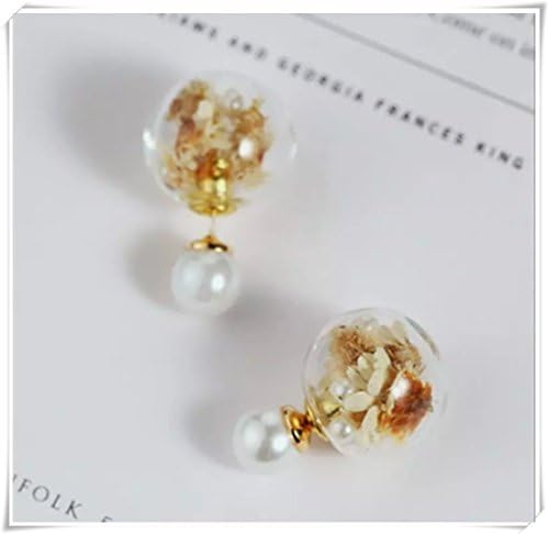 Real Flower earrings, double sided stud, Natural dry Flower, Mini Stud Earring