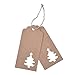Outus 100 Pieces Christmas Kraft Paper Gift Tags Hollow Christmas Tree Design with 66 Feet Twines for Christmas Favor