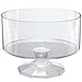 Disposable Pedestal Trifle Bowl, 3 Pack – 8” Round Clear Elegant Plastic Food and Dessert Server With Decorative Base for Buffet Tables, Parties and Events - Ultra Durable and Reusable - by Prestee