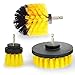 Vila Drill Brush Set, Yellow, Durable Synthetic Fiber, Attaches to Any Drill, Effectively Removes Stains, Great for Tubs, Shower Pans, Floor Tiles, Glass Stove Tops, 3-Pack