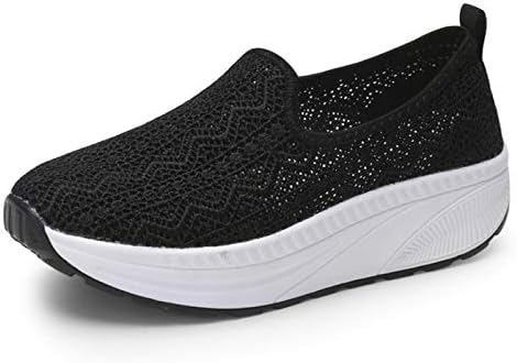 Zhiher Women's Slip-On Breathable Platform Trainers Casual Toning Rocker Shoes Wedge Walking Running Hiking Sneakers