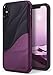 Ringke Wave Case Compatible with iPhone X iPhone 10, Qi Wireless Charge Compatible Dual Layer Heavy Duty Textured Shock Absorbent Drop Resistant Protection Design Cover - Metallic Purple