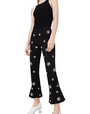 Mango Women's Beads Flare Trousers