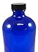 16oz Cobalt Blue Glass Bottles with Reusable Chalk Labels(2 Pack), Refillable Glass Bottles, with Black Screw On Lid