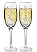 BANBERRY DESIGNS Bride and Groom Champagne Glasses Set of 2 Elegant Toasting Flutes Silver Wedding Champagne Set Wedding Glasses 6 oz