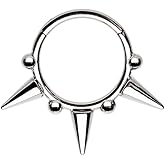 Pierced Owl 16GA ASTM F-136 Implant Grade Titanium Internally Threaded CZ Crystal Multi Petal Flower Flat Back Stud