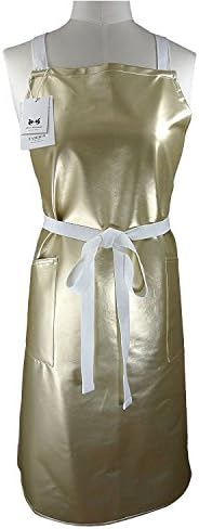100% Cotton Canvas Apron,Aiden Brothers' Durable Cross Back Ties With 2 Large Pockets Canvas Apron for Cooking, Baking, Crafting, Gardening, BBQ, Adjustable up to XXL (PU Gold)