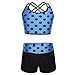 MSemis Girls' Kids 2-Piece Sport Dance Outfit Crop Top with Booty Shorts Gymnastics Leotard Dancing Swimwear