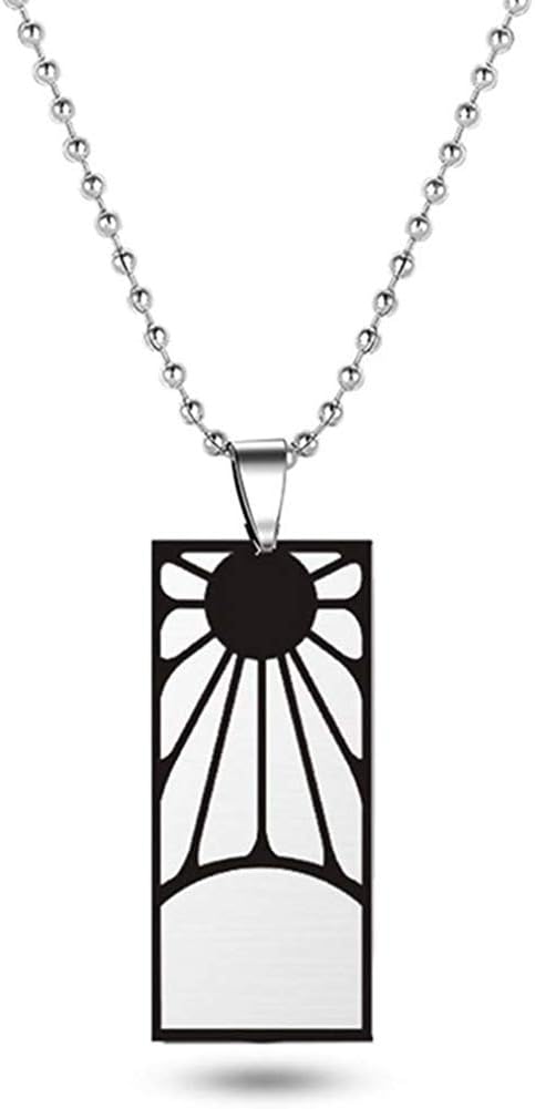 Demon Slayer: Kimetsu no Yaiba Necklace Japanese Anime Peripheral Stainless Steel Pendant White Necklace Cartoon Character Anime Fans Gift