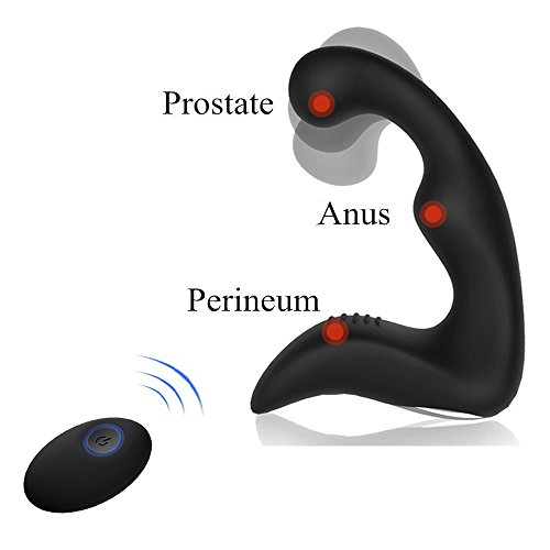 Prostate Massagers Male G Spot Vibrators, Proxoxo Wireless Remote Control Vibrating Anal Sex Toys, 3 in 1 Prostate Stimulator with 9 Modes, Anal Plug for P-Spot Testicles Perineum Stimulation