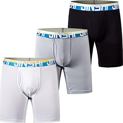 Men's Bamboo Boxer Briefs Long Leg Comfortable Underwear Breathable Boxers 3Pack 6Pack