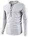 H2H Mens Casual Slim Fit Basic Henley Long Sleeve T-Shirt Heatherwhite US L/Asia XL (CMTTL085)