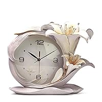 KIMIBen-home Decorative Desk Clocks Creative Table Clock Living Room Stereo Clock Decoration Desktop Art Decoration Bedroom Clock Simple Table Clock (Color : Gray, Size : 36X29cm)