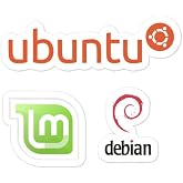 Linux Logo Sticker Pack, Ubuntu, Linux Mint, Debian
