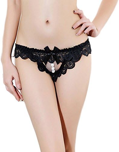 SELORY Women's Crotchless Lace Panties G-Strings Underwear Thong Open Crotch T-Back Lingerie Pack of 3