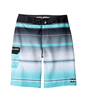 Billabong Kids  Boy's All Day X Stripe Boardshorts (Big Kids) Black Swimsuit Bottoms