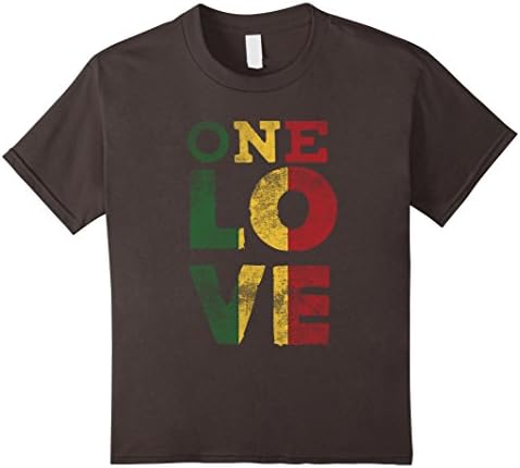 Kids One Love T Shirt Rasta Reggae Men Women Kids Gift Tee Shirts 4 Asphalt
