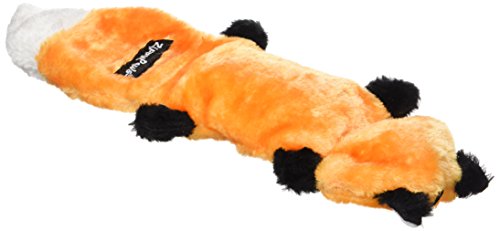 ZippyPaws Zingy 3-Squeaker No Stuffing Plush Dog Toy, Fox