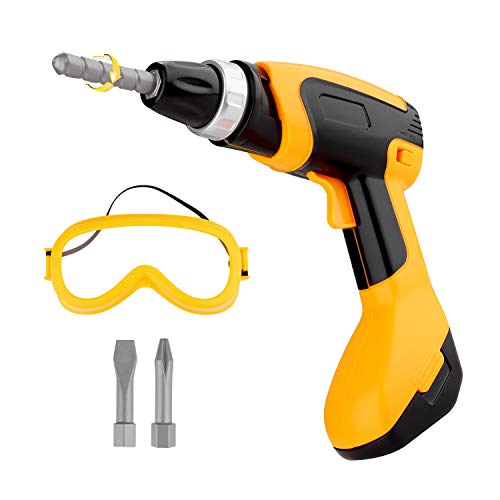Toy Power Tool Drill, Kids Power Construction Tool Electric Drill with Goggle, Toddlers Toy Shop Tools for Boys - Thumbnail 6