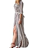 Blooming Jelly Women's Long Sleeve Striped Shirt Dress, Multicoloured, Large